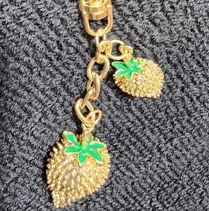 Elegant Gold Strawberry Keychain / Bag Charm NEW
